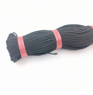 China Black Silver 30 Carry Core Spandex Tenacity Elastic Rope Round Soft Rubber Elastic Nylon High Quality Fitness Fitness High Tension Rope For Exercise for sale