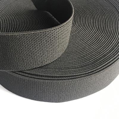 China Excellent Elastic Quality Loosen Edges Polyester Flat Rope for sale