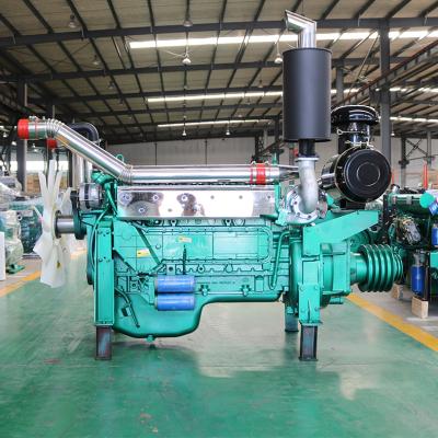 China Water Cooled 6126ZLP 300kw 400 Hp Diesel Engine 1500RPM With Clutch Pulley For Wood Chipper Diesel Engine Jaw Crusher for sale