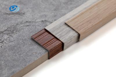 China Aluminum Stright Angel Alloy Profiles Powder Coating Wall Trims Wooden Grain 1cm Height for sale