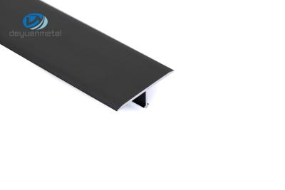 China Kitchen Cabinet Aluminum T Profiles 7.5mm Height Oem Available Black Color For Floor Decoration for sale