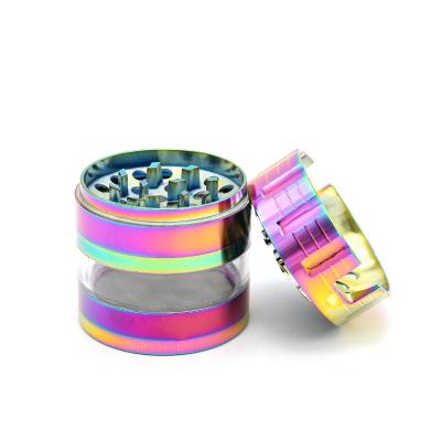 China Wholesale Custom Made Zinc Alloy Crystal Layer Colorful Custom Grinder Logo Dry Herb Grinder Weed for sale