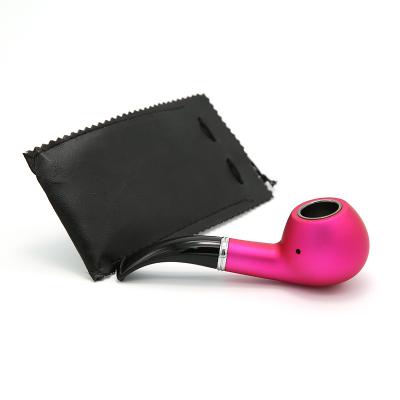 China Handmade Pipe Bent Round Cigarette Cigar Minimalist Wooden Nature Smoking Pipe with Stand and Cover Bag for sale