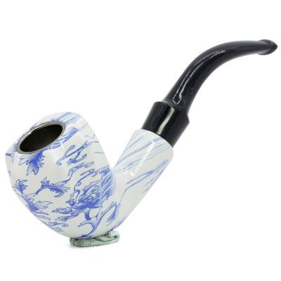 China Deligently luxury carved color acrylic material wooden pipe best gift for smoker with display rack smoke pipe set wooden smoking pipe for sale