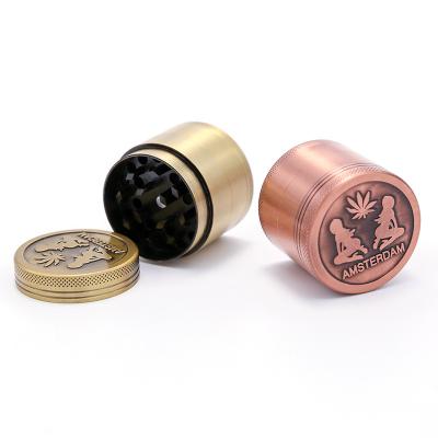 China Tobacco Weed Grinding Herb 4 Parts Aluminum Alloy Metal Smoking Grinder Herb Grinder Special Shape Weed for sale