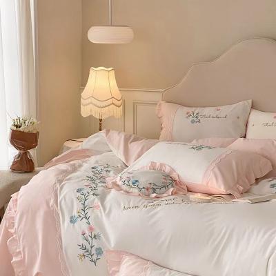 China Factory Wholesale Cheap High Quality 100% Cotton Sheet Anti-Static Sets Printed Cotton Fabric Bedding Set for sale