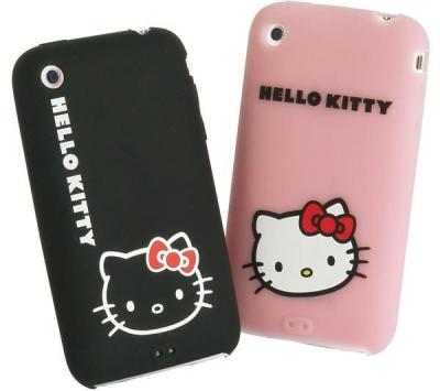 China Pink Hello Kitty Silicone Cellphone Case , Custom Silicone Phone Cover for sale