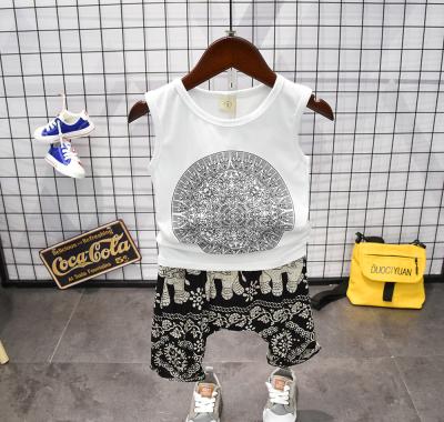 China Casual Drop Shipping Custom Casual Print Cotton Top+Shorts Kids Shorts 2 Piece Summer Clothing Suit Baby Boy Clothing Sets for sale