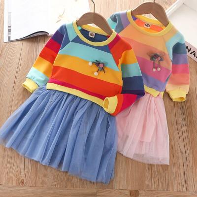 China Mysweeby Breathable Newcomer Kids Korean Dress Girls Dresses Cotton Fabric Drop Simple Casual Dress for sale