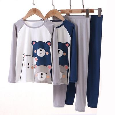 China Mysweeby Lovely Cartoon Boys Girls Baby Breathable Cotton Pajamas Wholesale Sets Kids Pajamas for sale