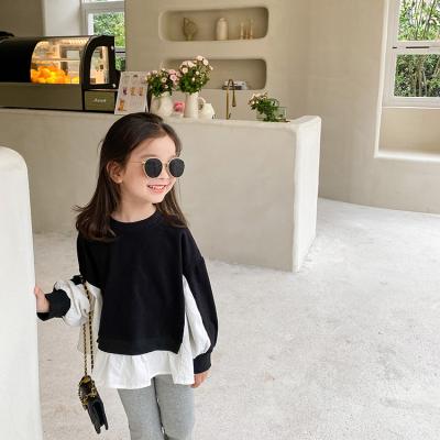 China wholesale mysweeby Anti-wrinkle kids fall clothes patchwork girls clothing pullover hoodies little girls clothes for sale