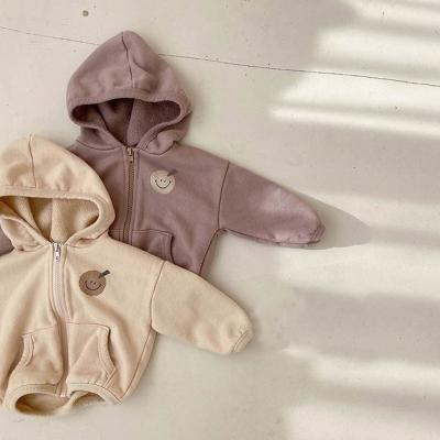 China Mysweeby Autumn Baby Jackets Solid Color Breathable Baby Coats Hooded Unisex Baby Clothes for sale