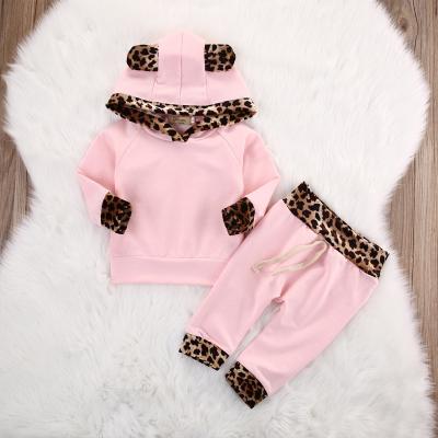 China Mysweeby Breathable Drop Baby Sets Western Style Toddler Clothing Leopard Pattern Toddler Girls Dress Sets for sale