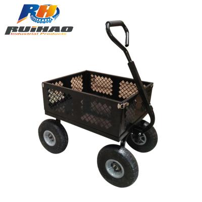 China Heavy Duty Solid Hand Cart Mesh Cart Garden Tool Cart With 10