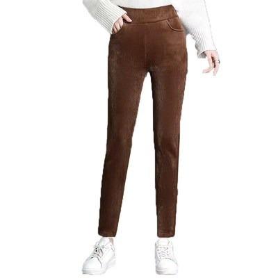 China 2021 autumn/winter women's velvet QUICK DRY thick bad pants loose lamb casual cashmere velvet wide-leg pants for sale