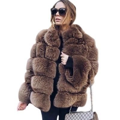 China 2021 New Arrival Luxury Custom Made Winter Women Fox Fur Coats Reversible Fashion Faux Women's Coats for sale