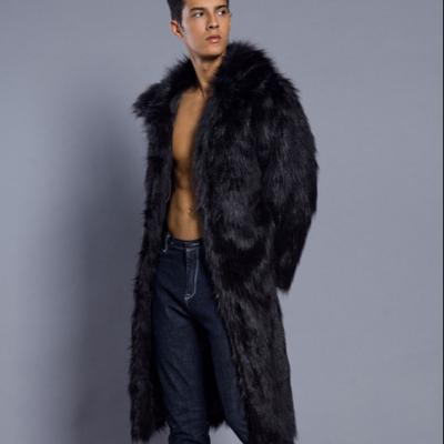 China Men's Fur Coat Knee-Length Faux Long Faux Fur Jackets Factory Wholesale Hot Selling Breathable Men's Running Men's Fur Coat for sale