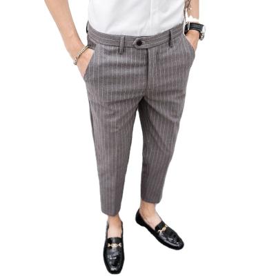 China 2022 Latest Fit England Latest Slim Fit Men's Stylish Stripe Casual Chino Pants Viable Style Men's Formal Chino Pants for sale