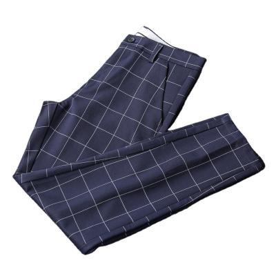 China Stock Cheap Skinny QUICK DRY Tight Pencil Pants Plaid Men Fitness Slim Bottom Pants For Youth Life Style Leisure Casual Pants for sale