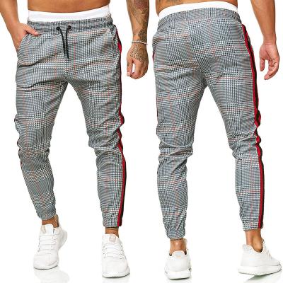 China Men Breathable Red Striped Casual Skinny Fashion Long Pants Trousers for sale