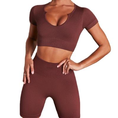 China Factory Price Workout Suit Sports Bra Shorts Lightweight Yoga Set High Stretch Leggings Yoga Wear Eco-Friendly Recycled Running Underwear for sale