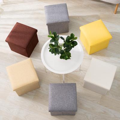 China Viable Wholesale High Quality Leather Ottoman Stool, Foldable Ottoman Ottoman Storage Stool With Lid for sale