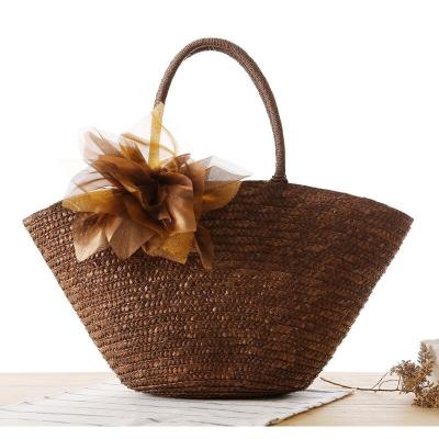 China High Quality Straw Hand Bags 2022 Women Large Straw Woven Beach Bag Moroccan for sale