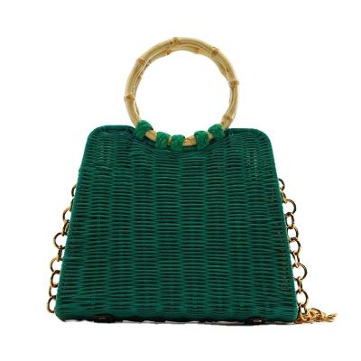 China High Quality Straw Wicker Handbags Beach Bag Custom Rattan Clutch Bag for sale