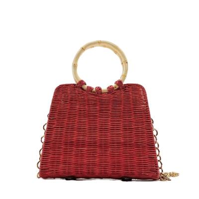 China High Quality Straw Rattan Bucket Bag Wholesale Woven Handbag For Women for sale