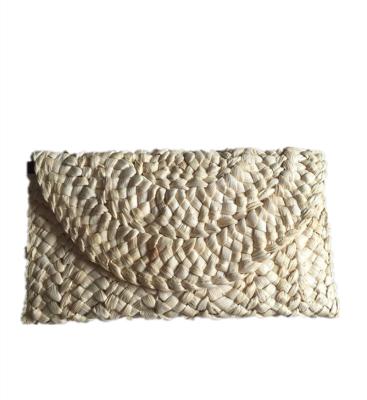 China High quality fashion simple corn women's natural handwoven handbags her daily use Straw Clutch Purse for sale