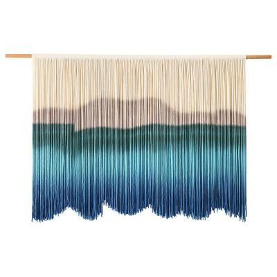 China Large 100% Cotton Woven Dip-Dye Art Decor Hot Sale Macrame Geometric Modern Wall Hanging Decorative Tapestry for sale