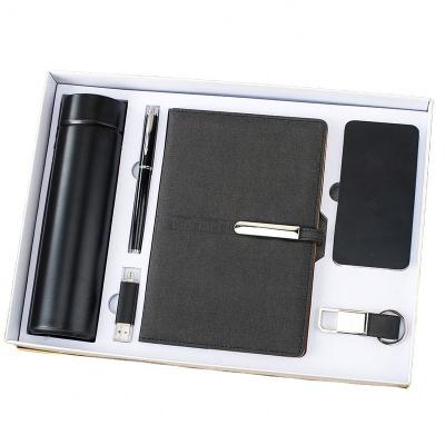 China 2022 New Years Automotive Power Bank Water Bank Custom Vacuum Flask Gift Set with Pen Key Chain and USB for Business Office Gifts for sale