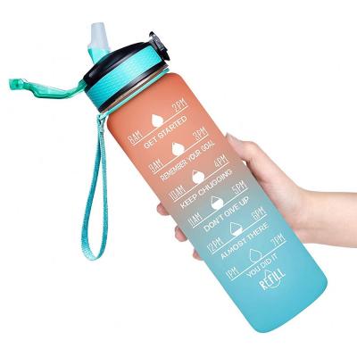 China Custom Logo Water Sport Bottle BPA Free Clear Portable Transparent Outdoor Drinking Plastic Viable For Running for sale