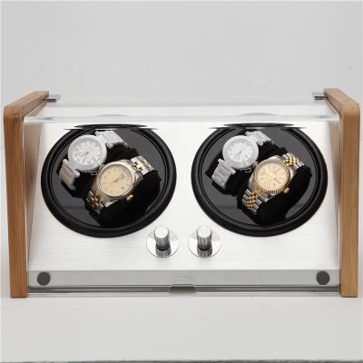 China Automatic Watch Luxury Bamboo Automatic Watch Winder Box With Simple Design For 4 Automatic Watch for sale