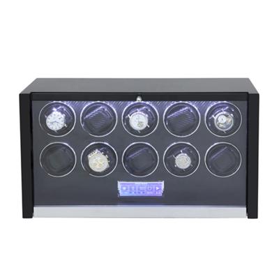 China Automatic Watch 10 Slots Turn Motor Luxury Automatic Watch Winder Box Mabuchi Automatic Watch Winder Led Light For Automatic Watch for sale