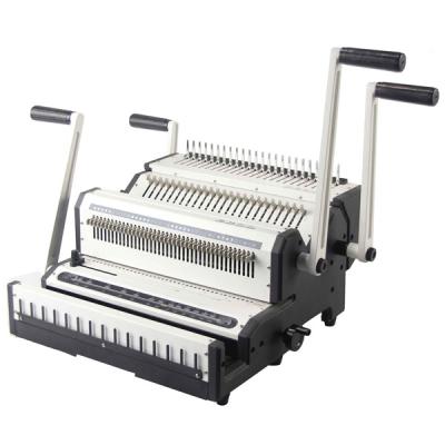 China Manual Book Binding Machine CW2500A Comb And Wire Binder 500/140sheets for sale