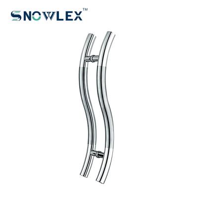 China Modern Customize Sus304 Stainless Steel Bathroom Shower Sliding Glass Door Handle for sale