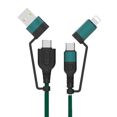 China Hot Nylon Palladium 60w 100w 5a 4 Braid Aluminum Alloy MP3/MP4 Player Products In 2021 In 1 Charging Cable for sale