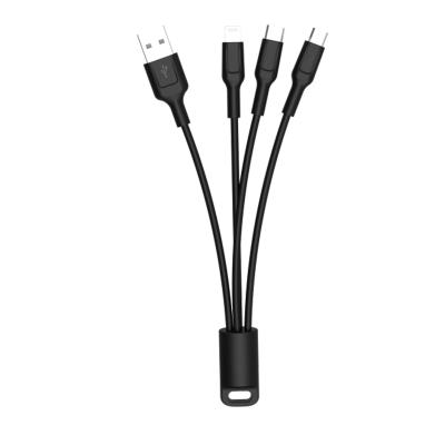 China MP3 / MP4 Player Black 10cm Easy To Carry Short Micro USB Charger Cable 3 In 1 Cable for sale