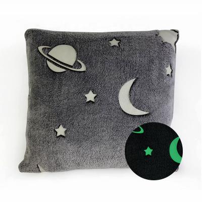 China PORTABLE Super Soft Plush Flannel Fleece Pillow Cushion Bright Glow in the Dark Sofa Cushion Cover for sale