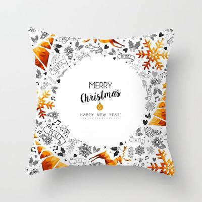 China 2021 Plaid Christmas Peach Skin Christmas Pillow Case Digital Printing Pillows Home Decor Throw Cushion Covers for sale