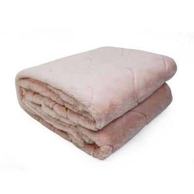 China Popular Hot Sale Super Soft Double Layer Plush Fleece Blanket Faux Lamb Fur Micro Blanket Flame Retardant for sale