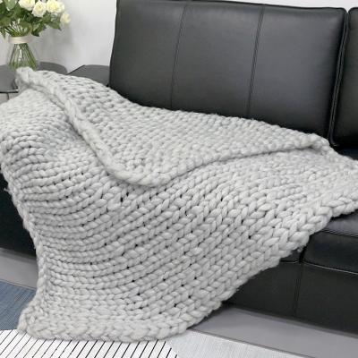 China Wholesale Hot Winner Folded Knit To Throw Acrylic Blanket Thick Blanket Polyester Knit Blanket for sale