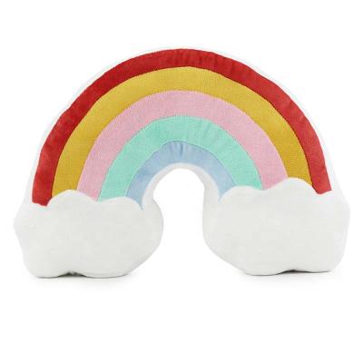 China Colorful Soft Rainbow Shaped Cushion Patchwork Baby Toy Stuffed Plush Pillow For Kids Gift for sale