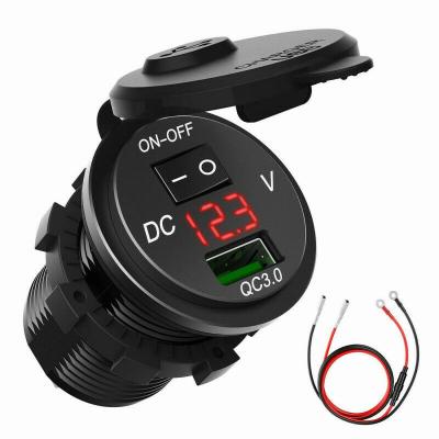 China Quick Voltage Monitoring Charging 3.0 USB Car Charger Power Outlet Adapter for sale