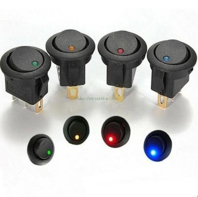 China Plastic Car 12V 3 Pin Round Rocker Dot Boat LED Light Inverter SPST ON/OFF Sales for sale