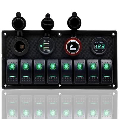 China 24V 12V Power Switch Panel 8 Buttons Car Light USB Rocker Chargers Operate Adapter Caravan Accessories For Boat Van Truck Trailer Marine for sale