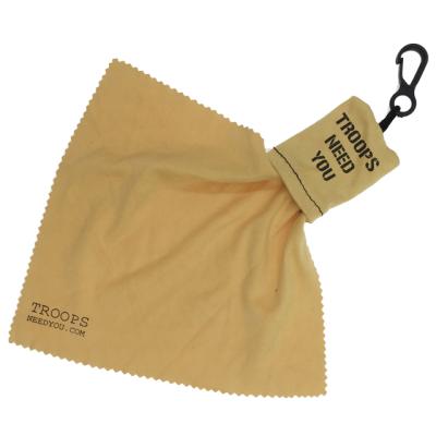 China Sustainable China Made Microfiber Glass Glass Cleaning Cloth With Key Chain Pocket for sale