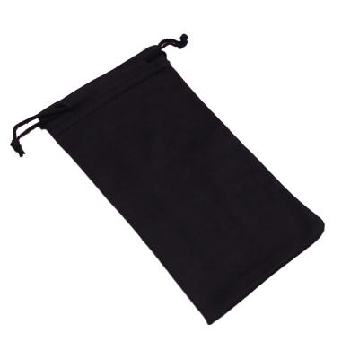 China Custom Black Eco - Friendly Microfiber Bag For Glass Case Packaging Microfiber Drawstring Pouch for sale