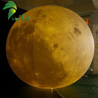 China Interesting Promotion Activity Decoration Inflatable Lighting LED Self Inflating Moon Planet Human Balloon for sale